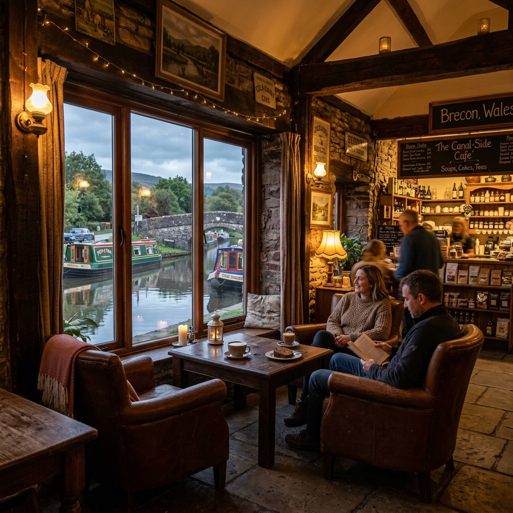 Inside Rich Way Cafe showing the welcoming counter and cozy atmosphere